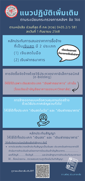 แนวปฏิบัติเพิ่มเติม ตามระเบียบกระทรวงการคลังฯ ข้อ 166 (ว581_1 ก.ย. 2568)